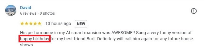 FIVE STAR review for the Boston area AI mansion reality show event.
