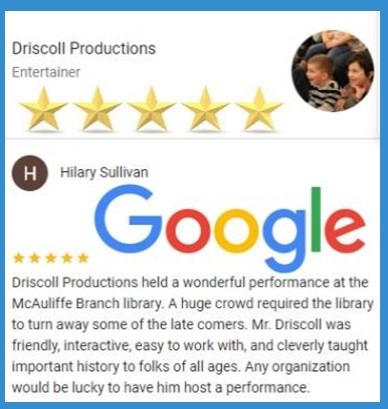 Library Review on Google by Hilary Sullivan