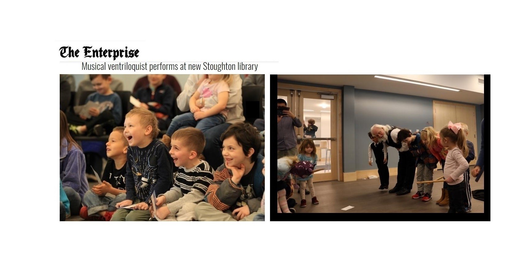 Musical Ventriloquist performs at Stoughton Library